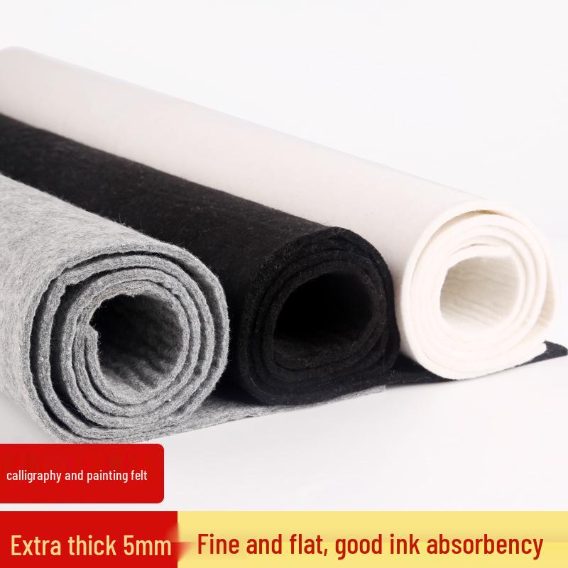 Wool Felt Pad for Calligraphy & Painting - Thick, Brush-Friendly Writing Mat, Four Treasures of the Study