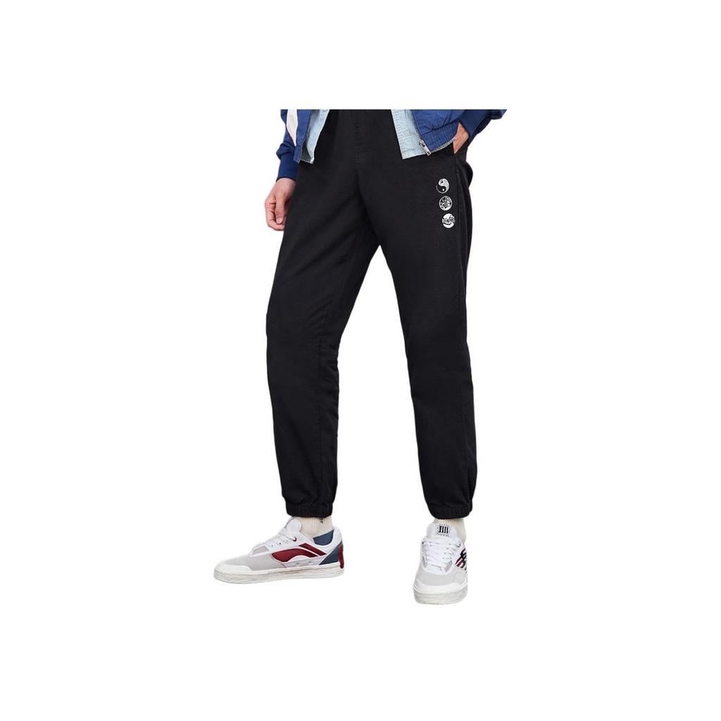 Li-Ning Fun Print Cuffed Casual Knitted Sports Pants Unisex Pants Black AKXR391-1