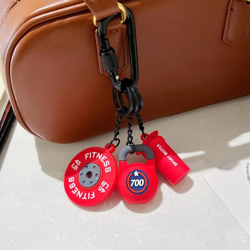 Bag Charm Detachable Barbell Plates Water Cups Simulation Dumbbells Creative Dopamine Fitness Series Pendant