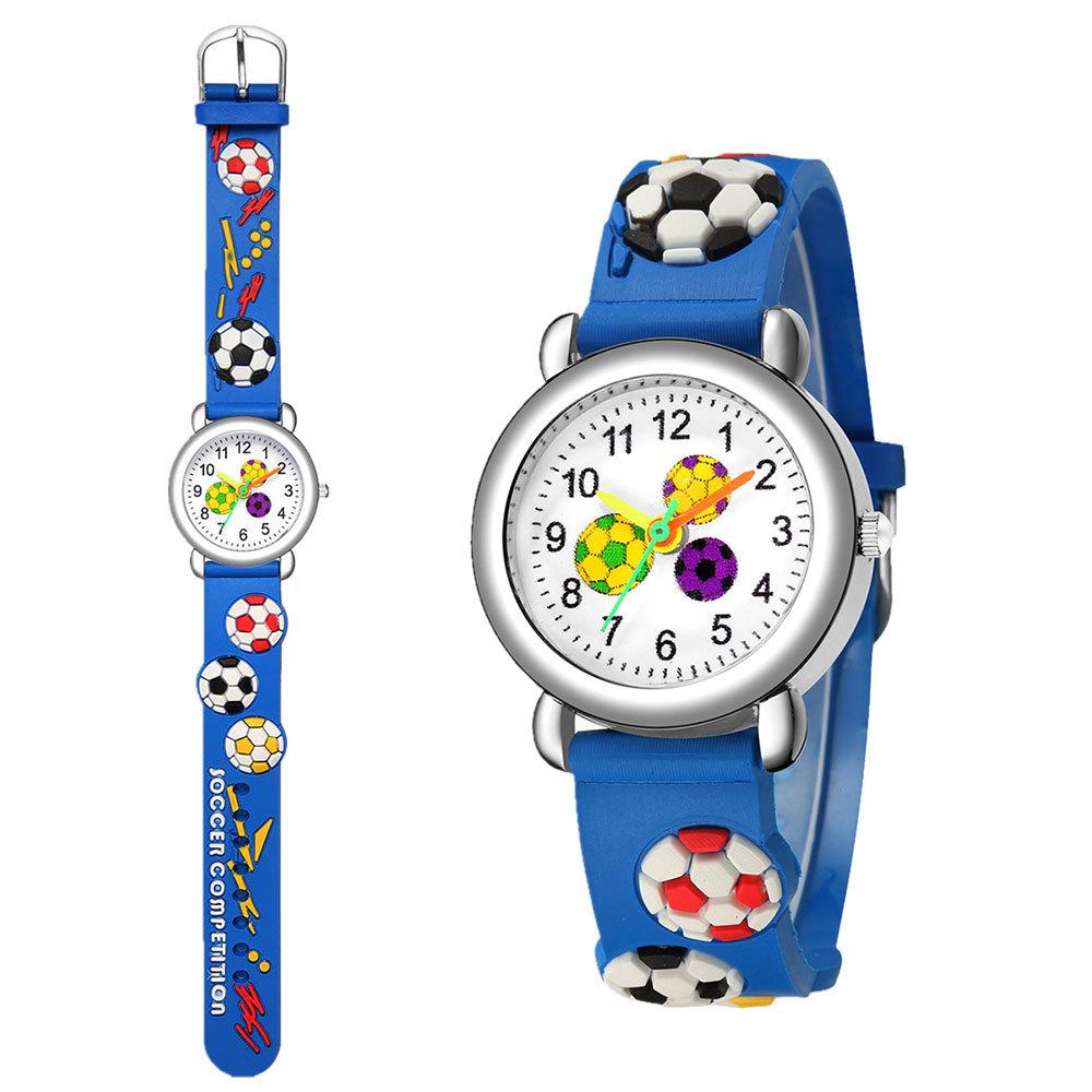 Kids Watch with Soccer Ball Design, Blue