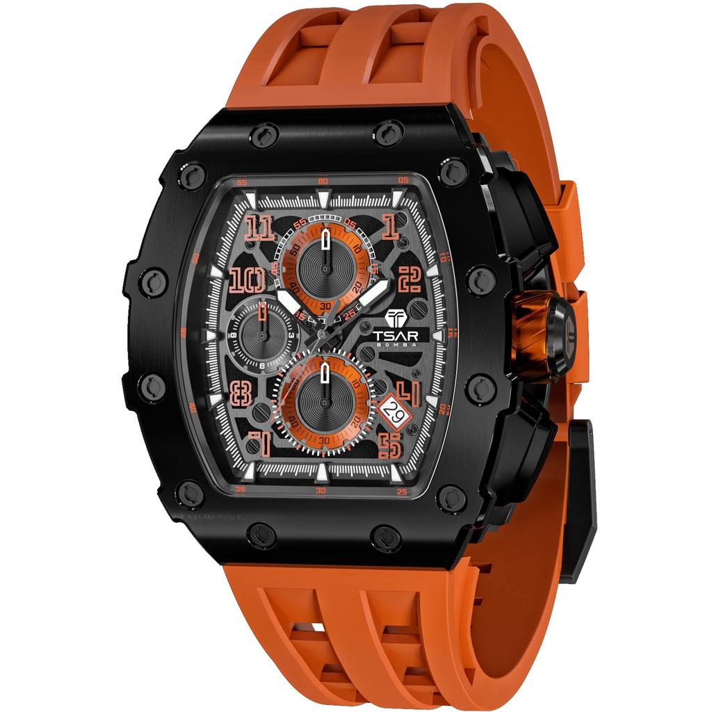 Часы TSAR BOMBA, наручные часы, водонепроницаемые, 5ATM, тип «тонно», часы Tokei, деловые, из нержавеющей стали, спортивные, роскошные, модные, повседневные, бочкообразные