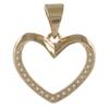 [R4830] - Gold Plated Pendant 'Love' White Gold - 15x12 Mm