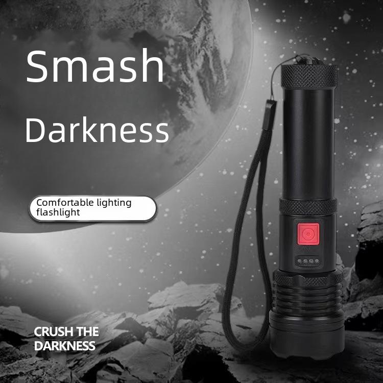 P50 Сверхъяркий Зум Фонарик: Высокомощный, Дальнобойный, Перезаряжаемый от USB, Портативный Ручной Фонарь для Активного Отдыха и Велоспорта