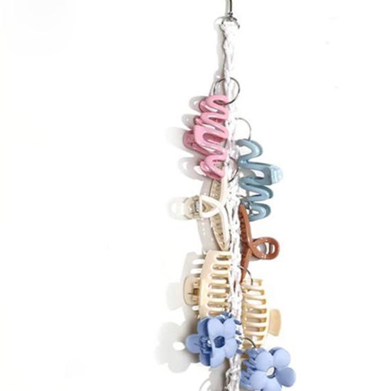 Бохо Органайзер для заколок для волос Плетеный Вертикальный Держатель для крабов для волос с 20 металлическими