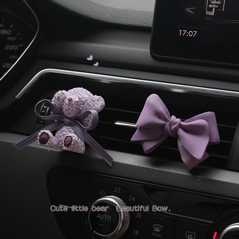 Cute Teddy Bear Bows Bear Car Aromatherapy Air Conditioner Air Outlet Decoration Creative Car Perfume Fragrant Stone