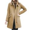 Женское зимнее теплое длинное пальто, классическое повседневное пальто с застежкой-молнией спереди