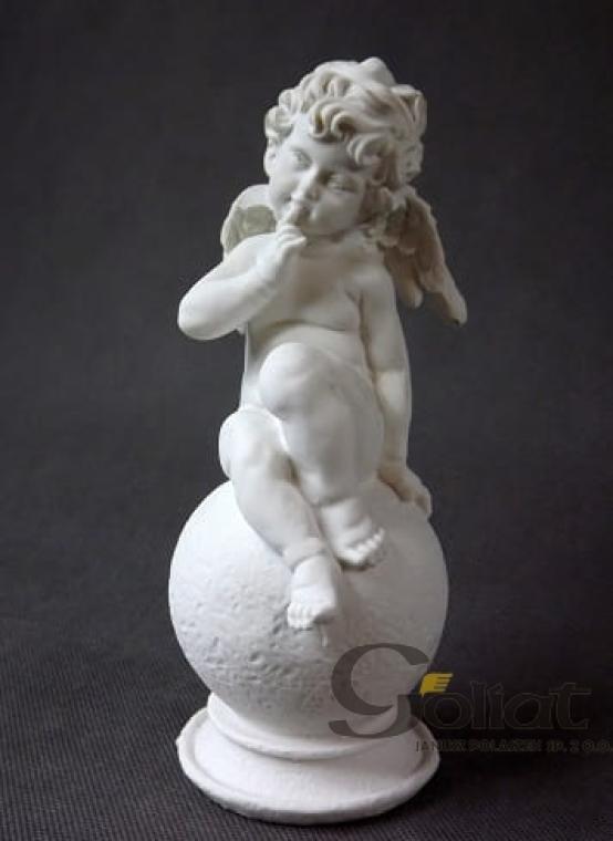 Angel sitting on a white ball 18x7 cm
