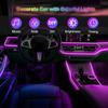 Комплект светодиодной ленты RGB USB для салона автомобиля длиной 5 м с синхронизированным темпом по оптоволокну для дверей, консолей и управляемым через приложение