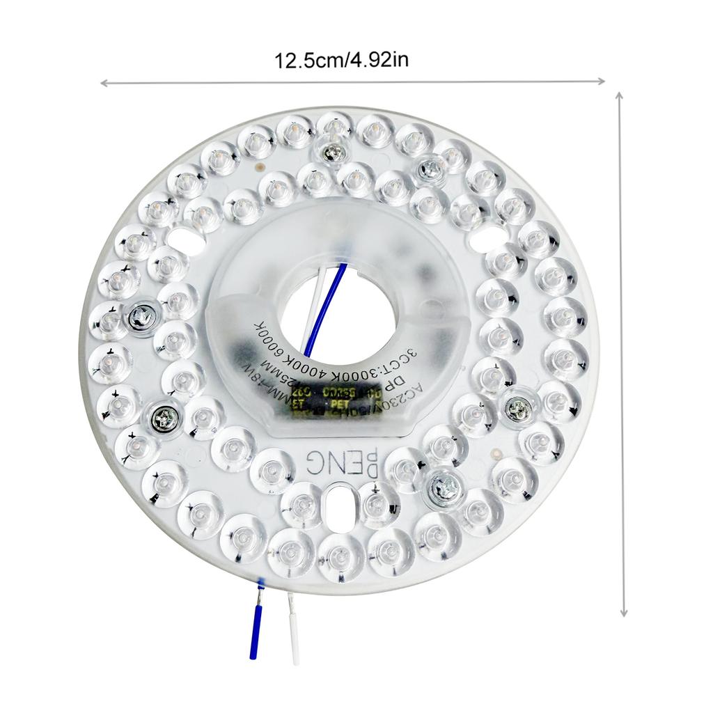 3.9/4.9/6.2 Inch 15/18/24W Ceiling Fan Light Retrofit Kit 110/220V Ceiling Fan Light Replacement Panel Pendant Light Round Panel