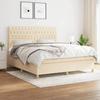 VidaXL Slat Bed Base with Mattress, Upholstered Bed, Double Bed, Adult Bedroom Interior Bed, Modern, 3142598