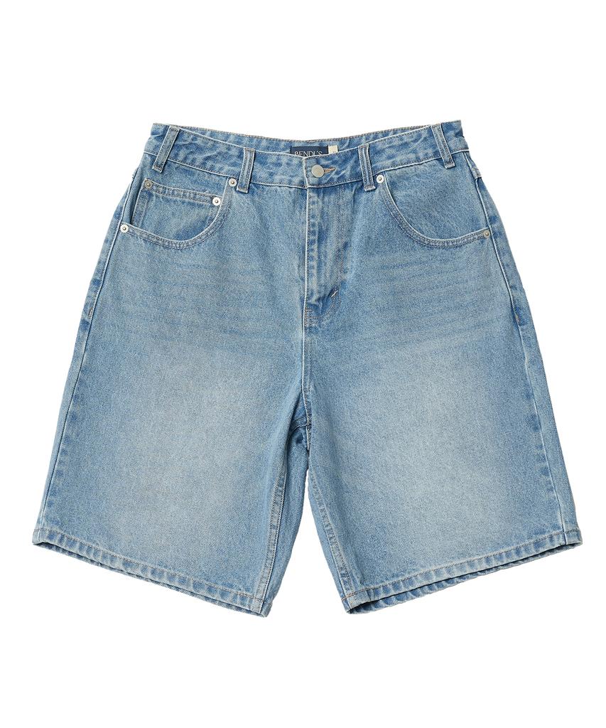 BENDLS Clover Stitch Half Denim Pants - Light Indigo