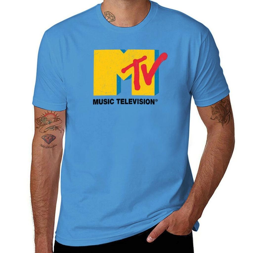 Футболка MTV с графическим принтом, забавные костюмы, блузка с животными, приталенные футболки для мальчиков и мужчин.