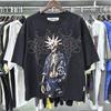 BeatStreet Shinning Bling Diamond Short Sleeve Cropped T-shirt for Men and Women Crew Neck Rhinestone Loose Cotton Summer Tshirts Oversized