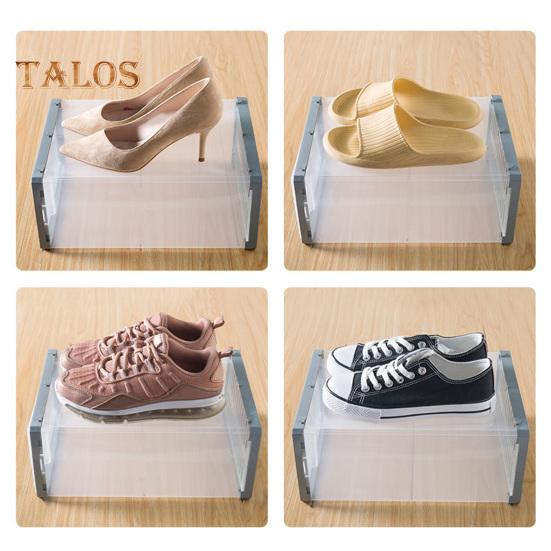 Дизайнерская коробка для обуви с пряжкой. Простота установки. Полезный прозрачный контейнер для хранения обуви. Товары для дома.