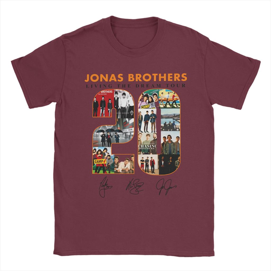 Men Jonas Brothers Tour T Shirt Cotton Tops Leisure Short Sleeve Round Neck Tee Shirt Plus Size TShirt