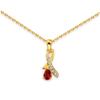 [F7127] - Gold Plated 'Scarlett' Ruby Necklace