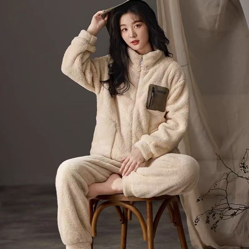 New Style, Warm Coral Velvet, Couple Set, Sleepwear, Winter, Large Size, Thick Velvet Set, Home Clothing