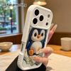 Phone case: 2D flat design suitable for iPhone 18 17 16 15 14 13 Pro protective case, blue little penguin, perfect Christmas and Halloween holiday gif