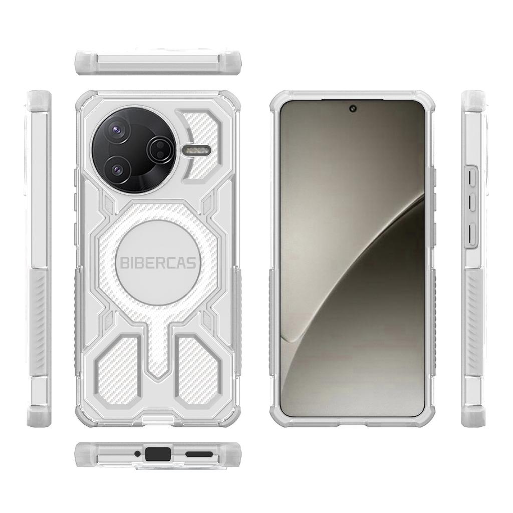 BIBERCAS J-16 Transparent Series For Xiaomi Redmi K80 5G/Poco F7 Pro 5G Case Compatible with MagSafe TPU+PC Phone Cover