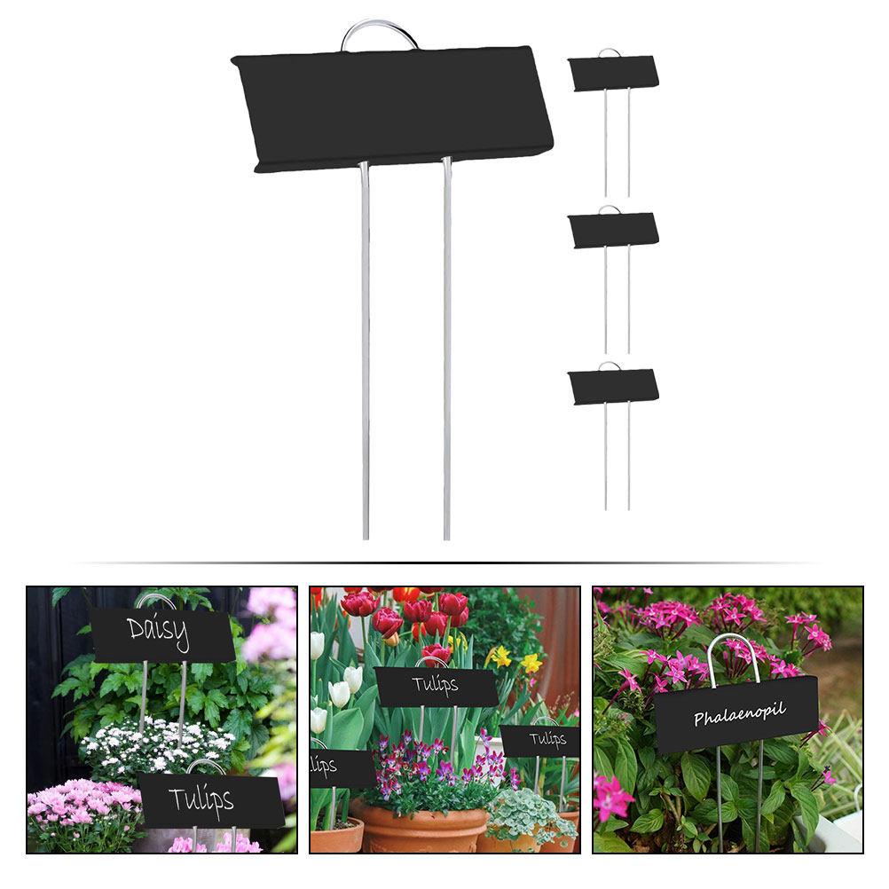 4Pcs Metal Plant Markers Garden Labels Pointed Design Easy Insert Plant Tags for Vegetable Garden Use Flower Arch Frame