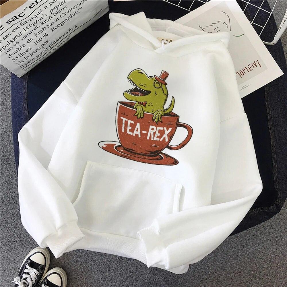 Trex Tea Hoodies Women 90s Harajuku Graphic Tracksuit Female Vintage Hood Unisex