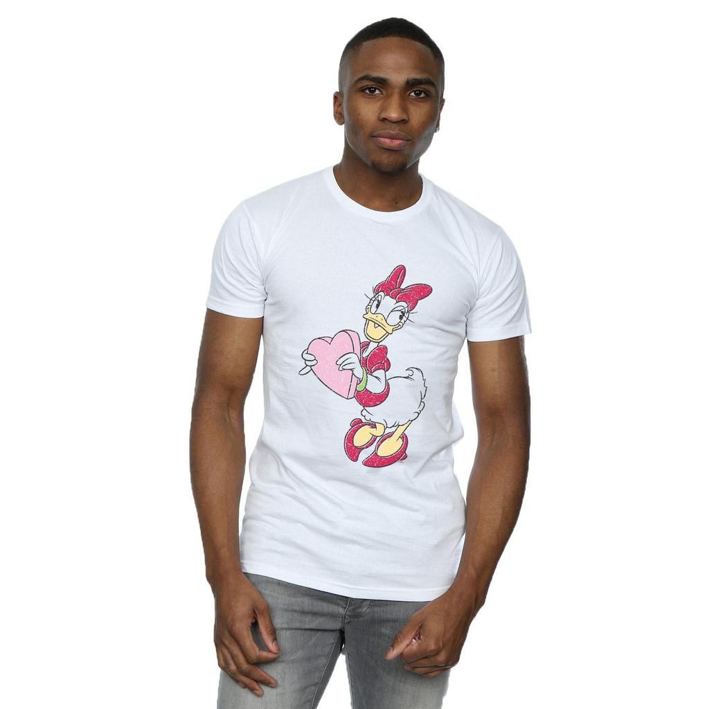 Disney Mens Daisy Duck Love Heart T-Shirt