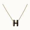 H Home Enamel Letter Necklace 18k Gold Plated Large Pendant Clavicle Chain Men Women