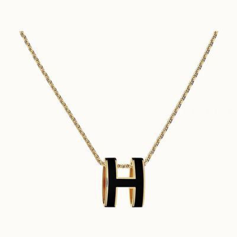 H Home Enamel Letter Necklace 18k Gold Plated Large Pendant Clavicle Chain Men Women