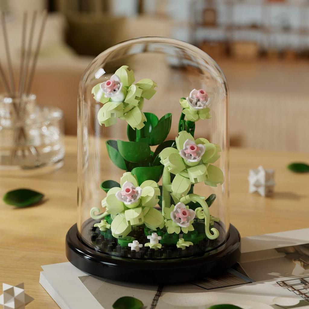 Sakura Treehouse Building Set with Dust Cover - Compatible Toy Blocks Bouquet for Kids, Perfect Arbor Day Gift