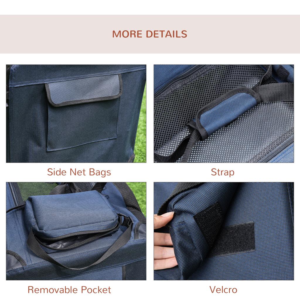 Foldable Pet Carrier for Small and Miniature Dogs, Portable Cat Carrier Soft Side Pet Travel Crate with Removable Mat, Storage Bags