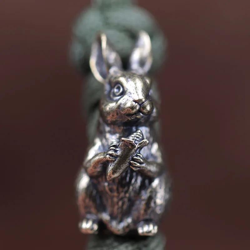 Милый кролик латунный нож бусины EDC на открытом воздухе DIY паракорд плетеный шнур брелок кулон мужские браслеты амулеты ювелирные изделия подвески аксессуары
