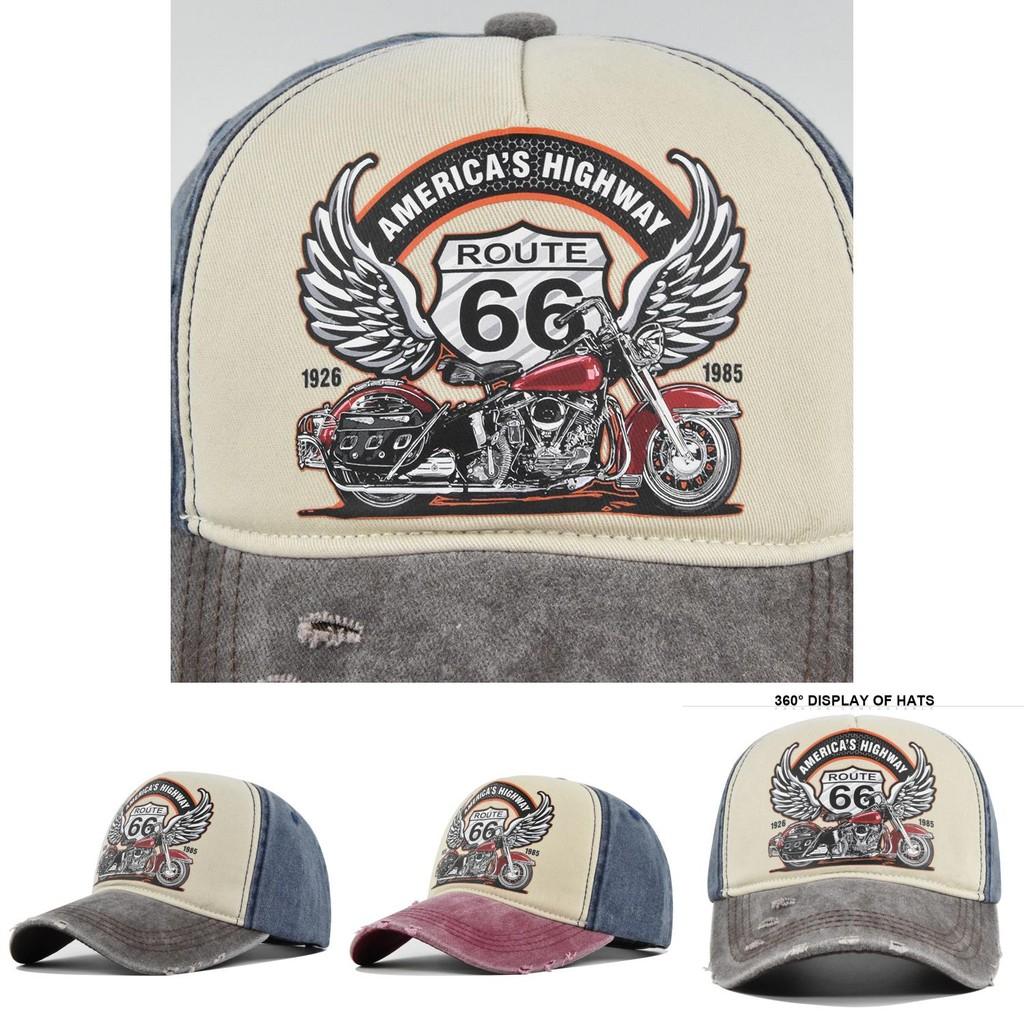 Винтажная Бейсболка Route66 Ретро Принт Шляпа с Козырьком-Уточкой Мотоциклетная Грузовик Кепка Мужская Кепка от Солнца