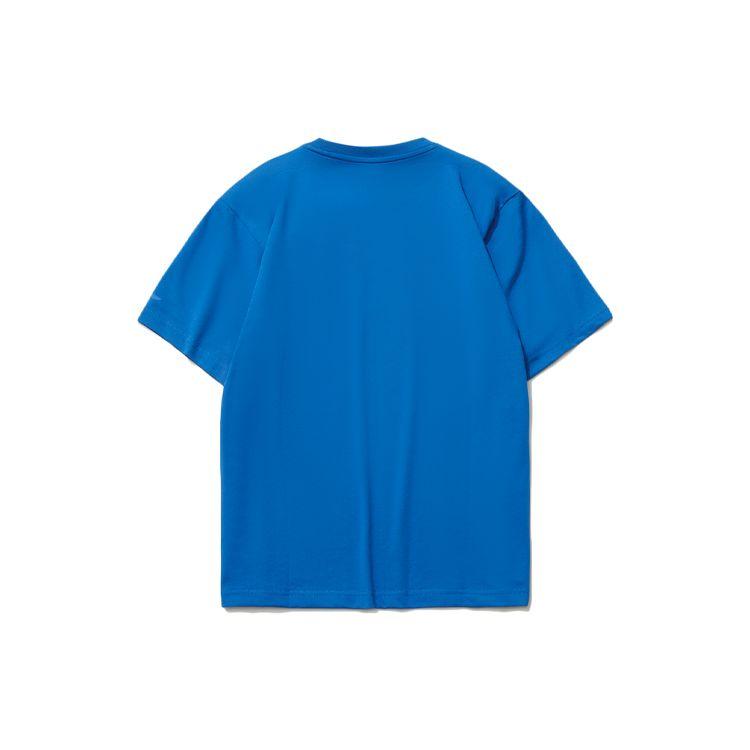 Li-Ning Футболка мужская спортивная модная с логотипом и круглым вырезом, цвет синий AHSR339-3