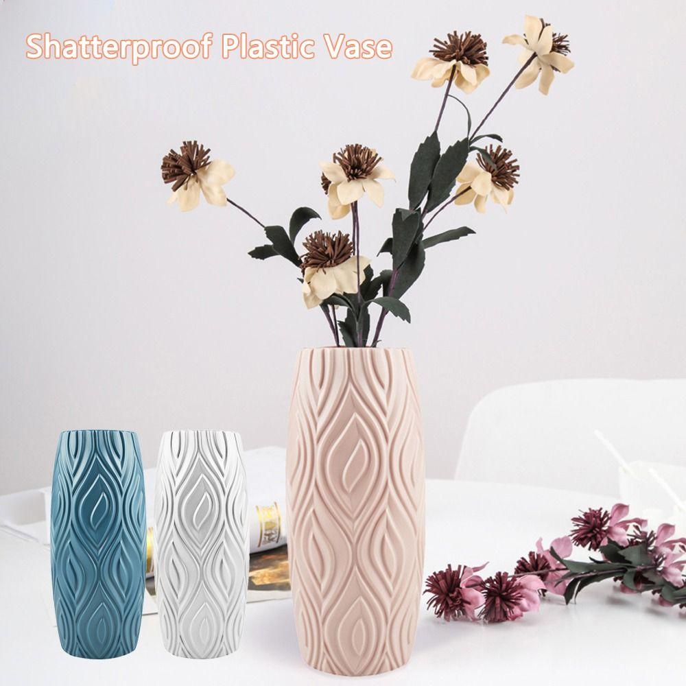 New For Home Living Room Shatterproof Plastic Vase Plant Pot Basket Flower Vases Flower Arrangement