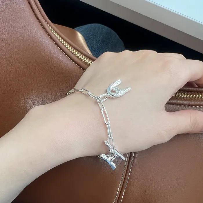Letter Silver Initial Bracelet