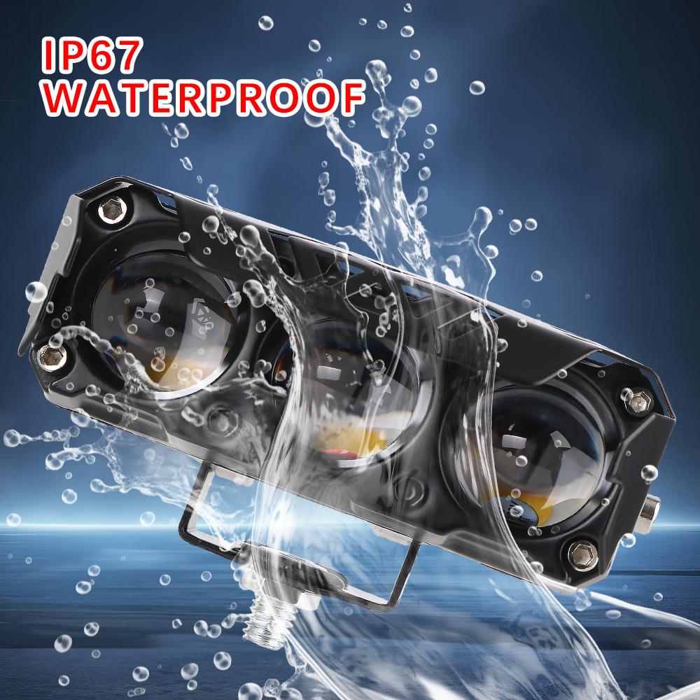 Мотоцикл Противотуманные фары для мотоциклов Дальний и ближний свет Рабочее освещение Скутеры светодиодные Линзовые фары Прожекторы Освещение для мощения Мотоциклетные фары 3 Линзы Супер яркий свет