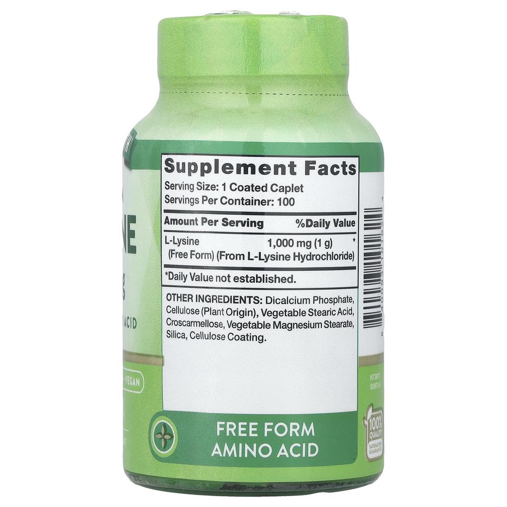 Nature'S Truth, L-Lysine, 1,000Mg, 100 Coated Tablets