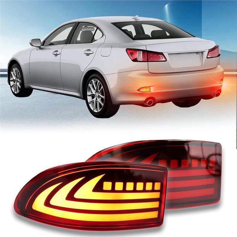 LED Rear Bumper Reflectors Light For Lexus IS250 IS300 IS350 2006-2012 Turn Signal Brake Tail Lamp Accessories