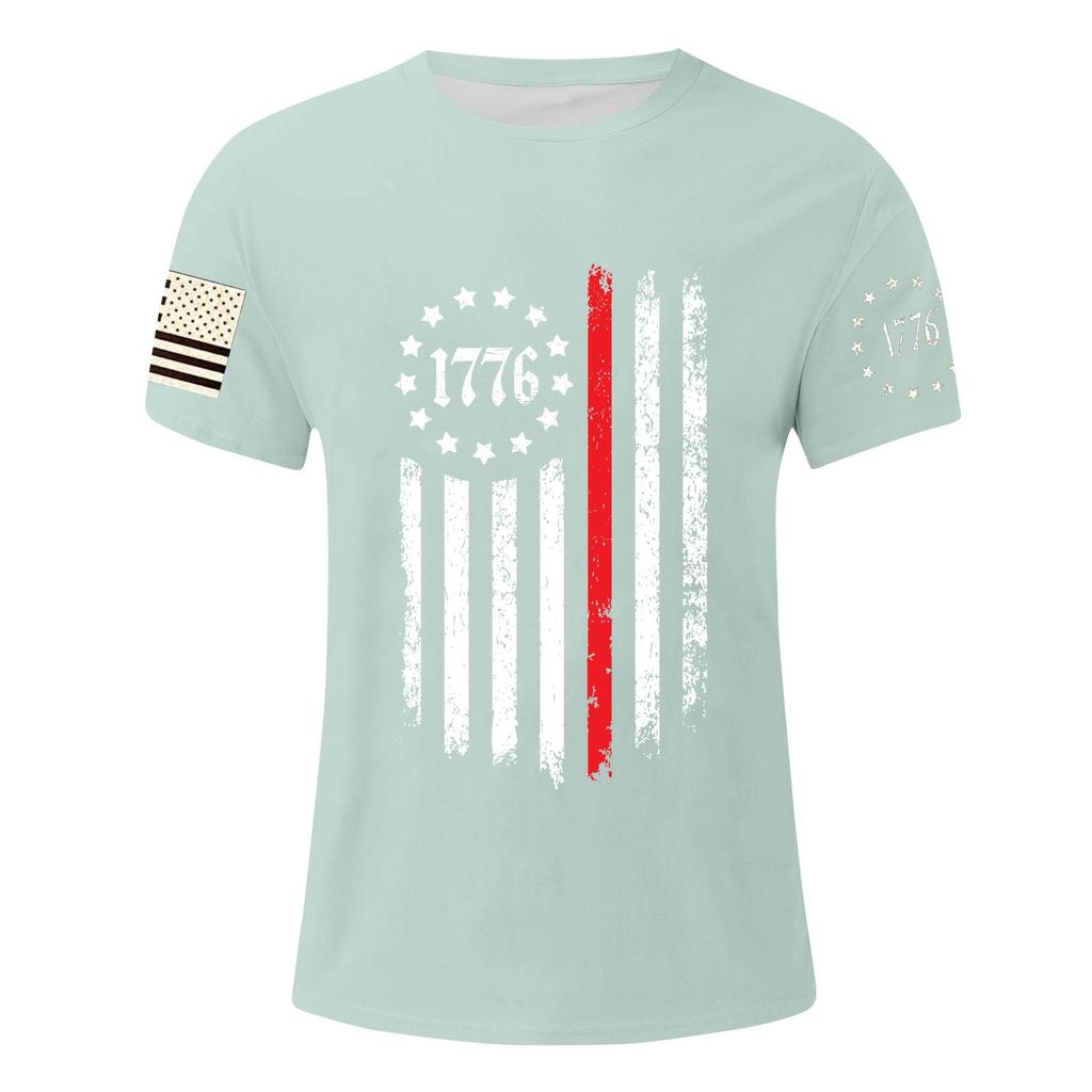 Men's Independence Day Printed T-Shirt Men's Loose Casual Short Sleeve Top