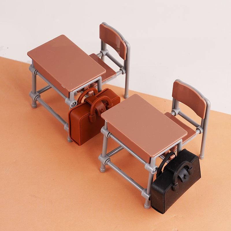 1 Набор Декор для класса Игрушка 1:12 Кукольный домик Миниатюрные парты стулья классные доски книги ранцы модель аксессуары для кукольного домика