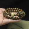 Браслет из зеленого сандала 8 мм, двойной слой, натуральный аромат, кольцо с лотосом, унисекс, литературные молитвенные бусы