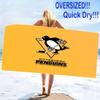 Pittsburgh Penguins Print Beach Towel, Large Soft Quick Dry Towel for Beach Camping Swimming