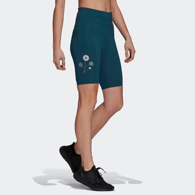 Adidas Slim Fit Training Shorts Women Shorts Teal HA6553