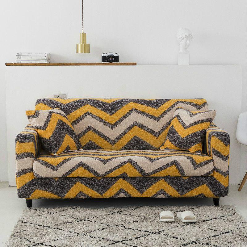 Премиальный мягкий чехол-накидка, нескользящий эластичный чехол для дивана с потрясающим цветочным узором из листьев