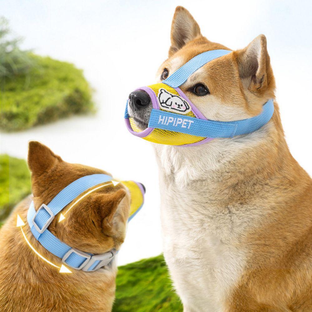 Anti-biting Dog Mesh Breathable Muzzle Cartoon Loop Dog Mouth Feeding Water Supplies
