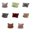 Stripe Knitted Cap Crochet Cute Cat Ears Beanie Hat For Women Girls Fashion
