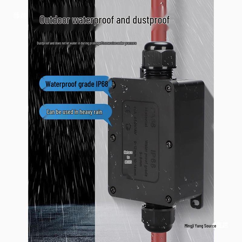 Outdoor IP68 Rainproof Plastic Junction Box with Terminal Block for PC Rooms & Street Lighting