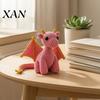 Emotional Support Toy Dragon Crochet Doll with Card, Handmade Decor, Inspirational Decor Mini Knitting Ornament, Gifts for Family Friends Stress