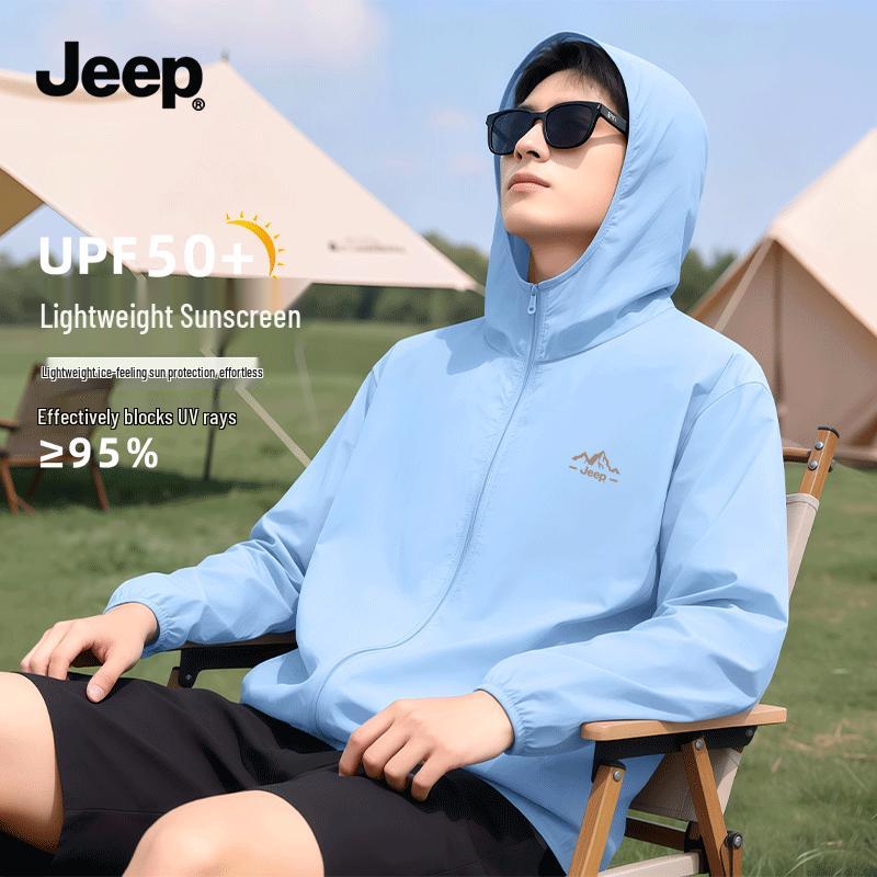 Jeep Мужская outdoor-куртка с капюшоном, быстросохнущая, с защитой от УФ-излучения