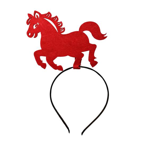 1/3Pcs 2026 New Year Headband Red Horse Headband Festive Spring Festival Party Hairband Holiday Selfie Prop